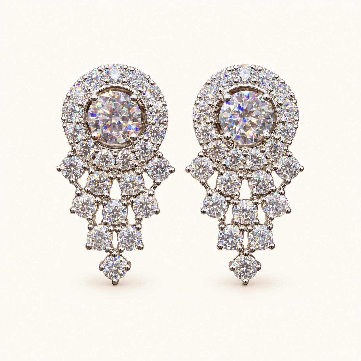 Style reference: a pair of clear-stone chandelier earrings